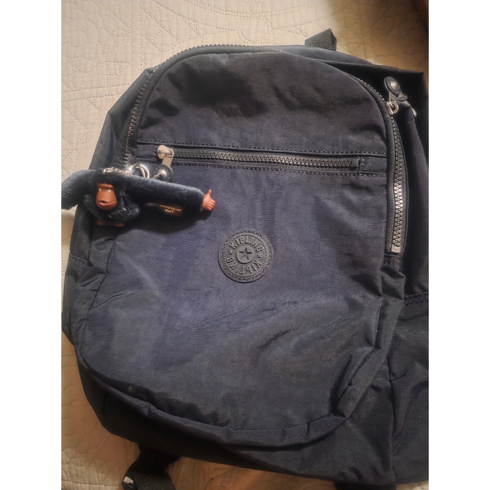 Kipling Challenger Backpack True Blue Tonal Nylon Bag KIB8X5-4DX NEW 14x12x5